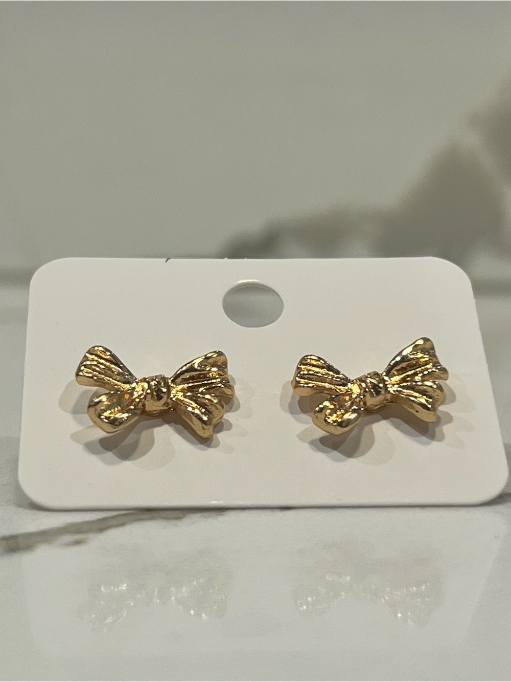 Gold Bow Stud Earrings – Elegant Women's Jewelry